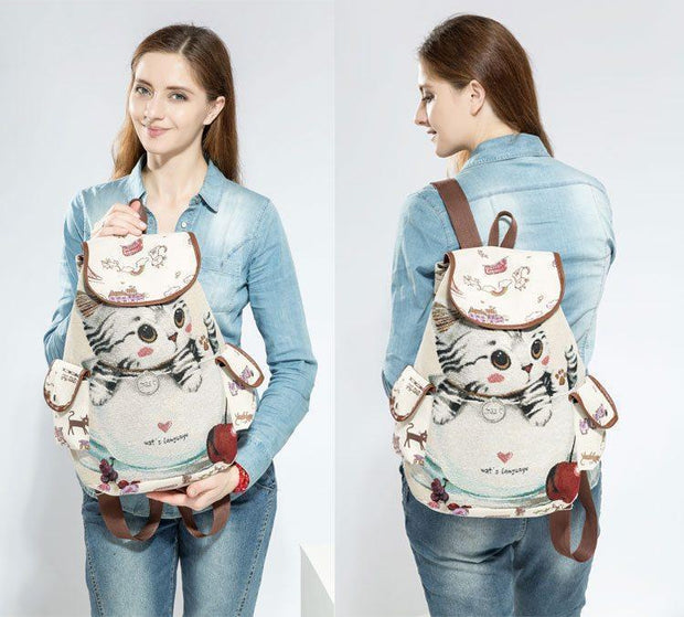 LOVELY CAT DRAWSTRING BACKPACK