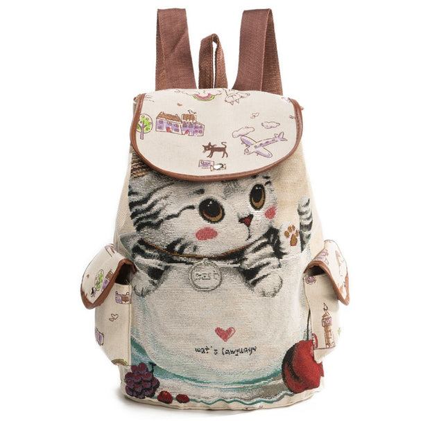 LOVELY CAT DRAWSTRING BACKPACK