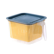 Refrigerator Double-layer Fruit And Vegetable Food Storage Container With Lid Drain And Refrigerate