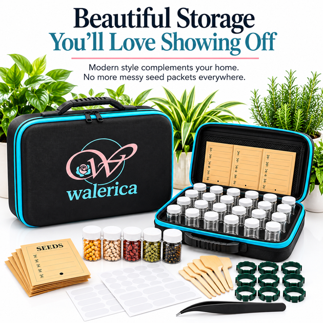 Seed Storage Organizer Kit – 120 Slots | WALERICA – Moderno Top Shop